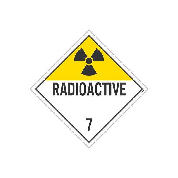 Nmc Radioactive 7 Dot Placard Sign, Pk10, Card Stock, 10-3/4 in Width, 10-3/4 in Height, , 10 PK DL16TB10 - main